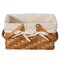 Double Handle Woodchip Basket with Liner - Perfect as Toy Organizer, Storing Fresh Fruits or Safeguarding Your Must-Have Beach Essentials for Unforgettable Holidays or Picnic Parties